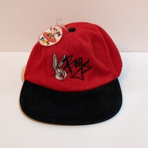 Vintage Bugs Bunny Looney Tunes Red Fleece Hat NWT